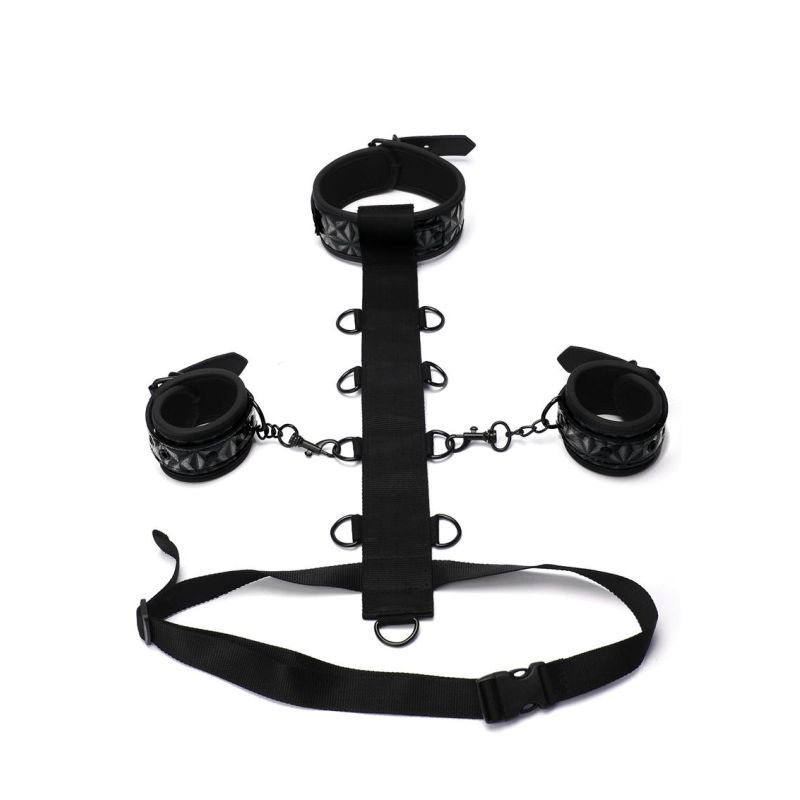 <p>Submit yourself to kinky pleasure with the Diamond 3 piece Neck and Wristraint Set that provides multiple ways to restrain your deserving submissive. Featuring a pair of padded cuffs that buckle on comfortably