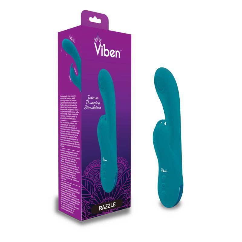 Razzle is G spot thumping rabbit made of silky smooth silicone and equipped with three incredibly powerful motors.