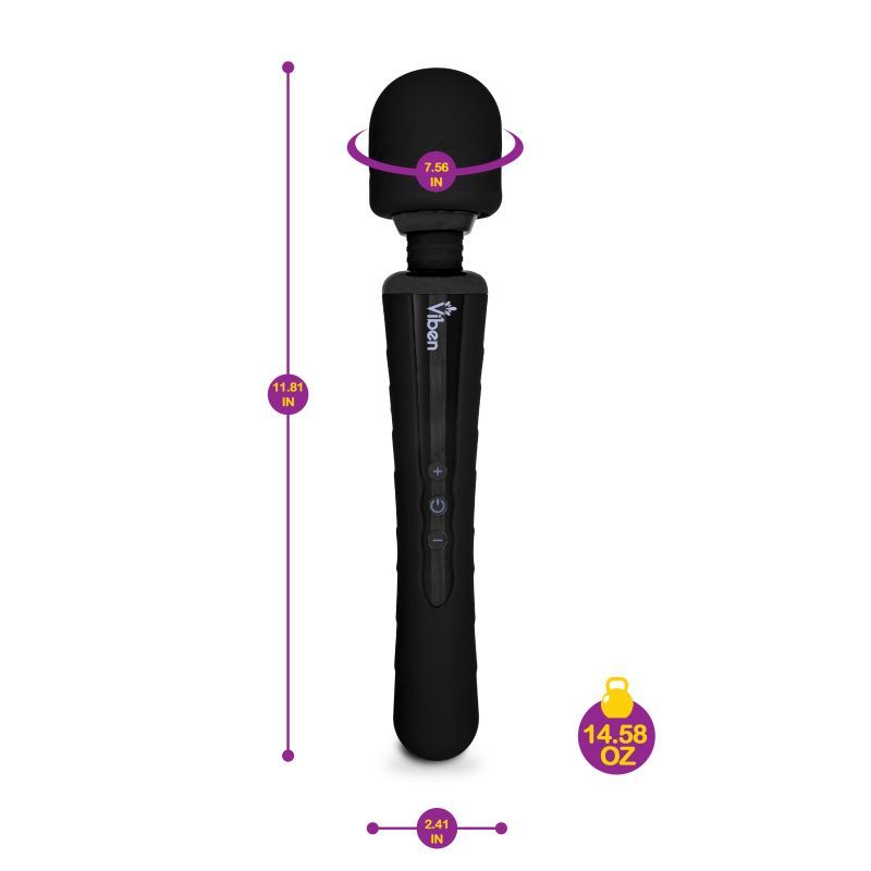 This powerful large wand massager is equipped with an intensely rumbly motor inside of a smooth silicone head.