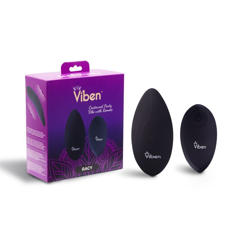 Tuck this mighty mini in your hand or in your undies. Racy features a powerful motor strategically placed at the tip of the vibe for intense pleasure. Tease yourself or your partner with this unique multi function remote controlled vibe.