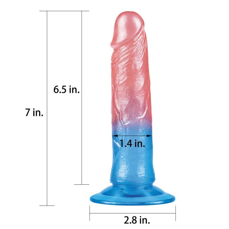 This dazzling realistic dildo has a veined shaft