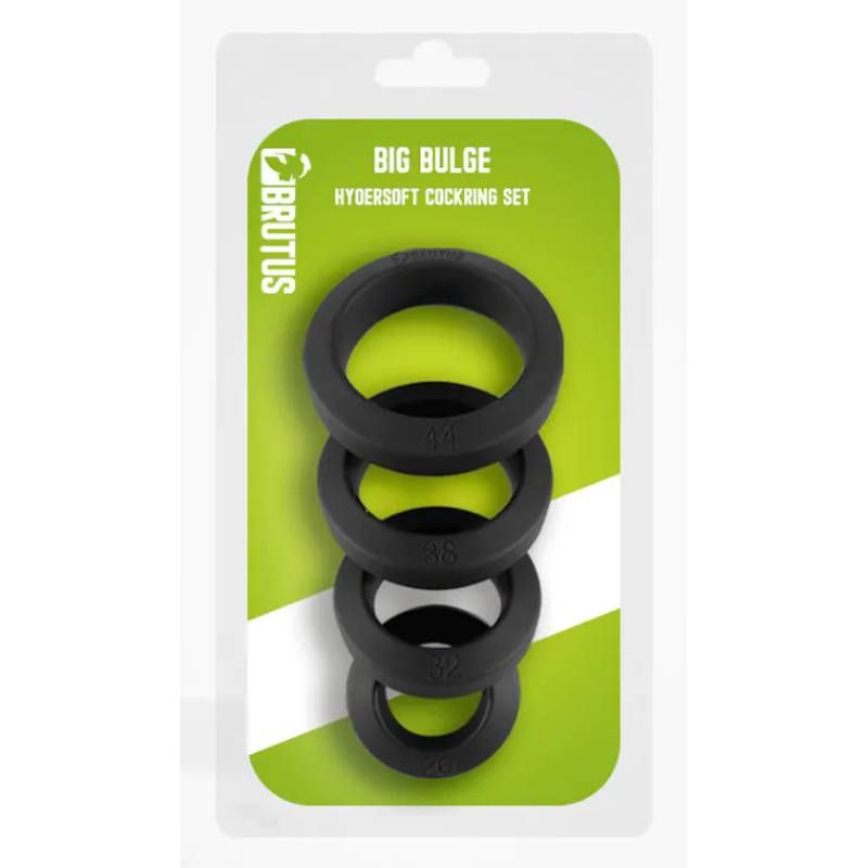 penis ring or ball ring<br /> <br />Shore Zero Liquid Silicone is the best quality material available for these types of rings. The rings in this Brutus Hypersoft Bulge Set therefore never pinch or feel sticky.<br /> <br />Sizes are 26