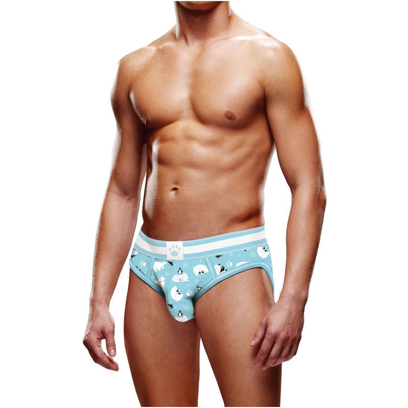 The Prowler Winter Animals Backless Brief Blue White is the perfect brief for those who love to show off their booty during the winter.