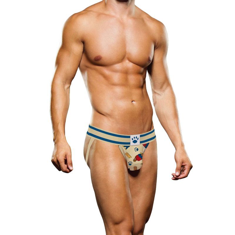 The Prowler Lumberbear Jock Strap Beige Blue is made of a high quality cotton fabric that is perfect for those who like to show off outside.