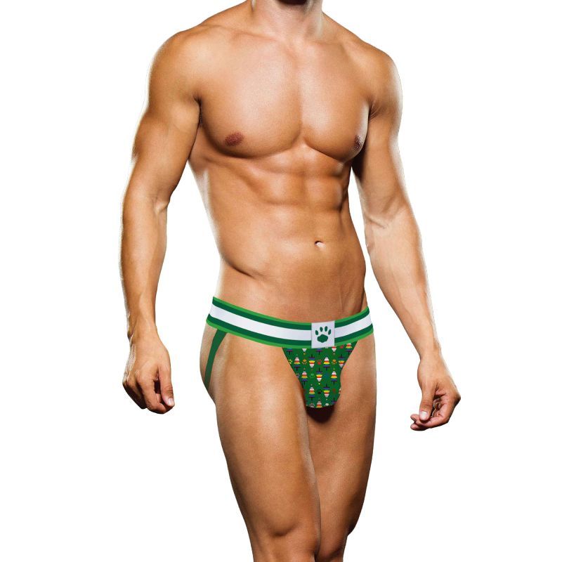 <p>Be merry and bright with this jock strap featuring the Prowler Christmas Tree design. It is made of a stretchy and comfortable material
