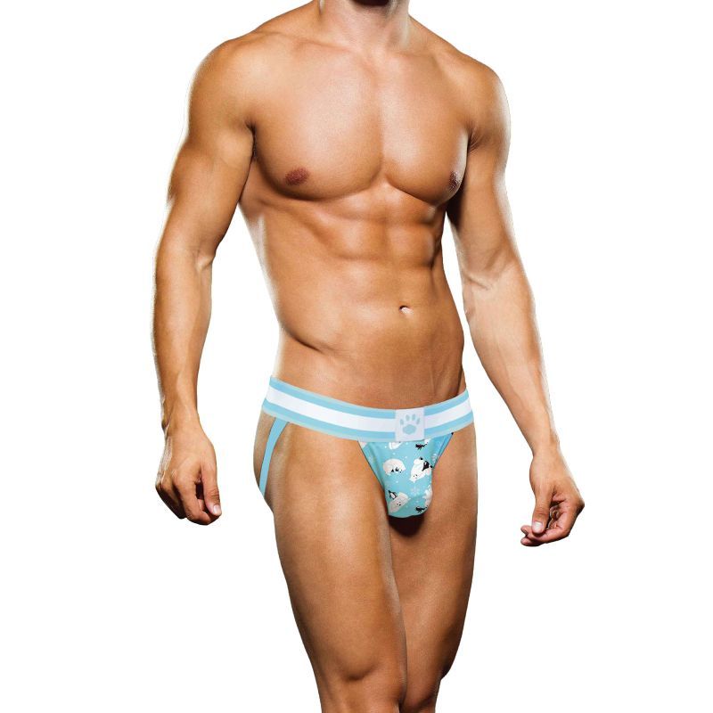 The Prowler Winter Animals Jock Strap Blue White is a white and blue jock strap that is sure to turn heads and keep you warm in the winter