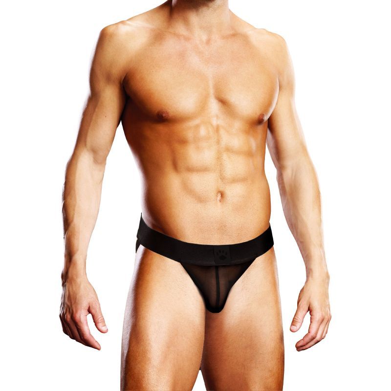 The Prowler Mesh Jock Strap Black is a jock strap that is made of black mesh material.