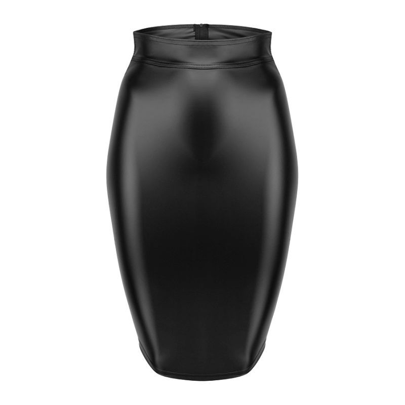 Power Wetlook Pencil Skirt w Long Zipper - Image 3