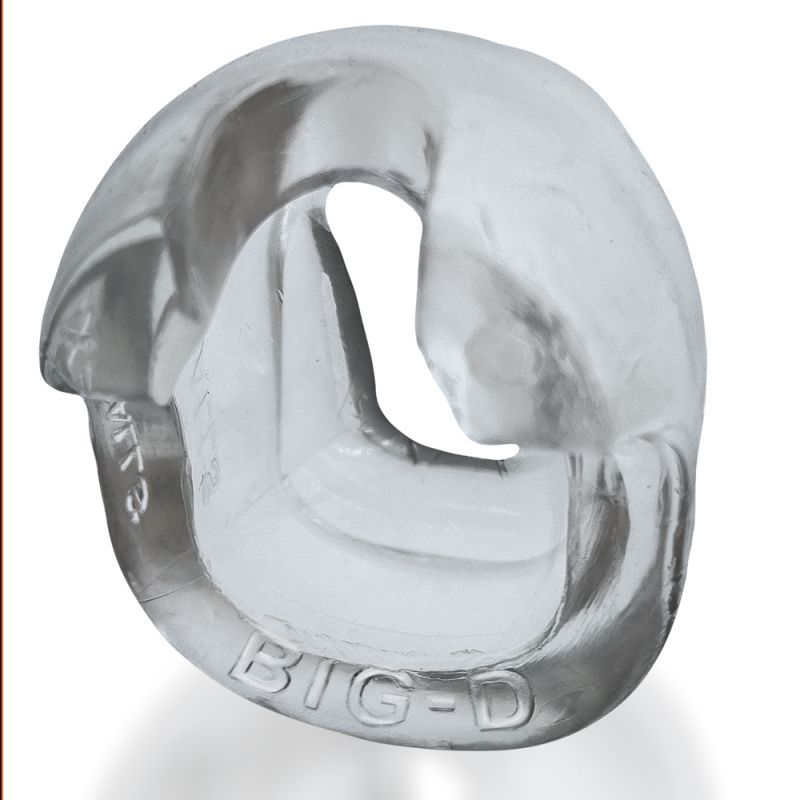 Bigger bulge cockring with shaft grippers at base by OXBALLS. BIG-D cockring is thick super-soft rubbery flex TPR big enough to wrap around your cock and balls and push all you got up and out for the biggest D look and feel but BIG-D also has gripper flanges on top that squeeze the base of your shaft for even bigger harder extra D.