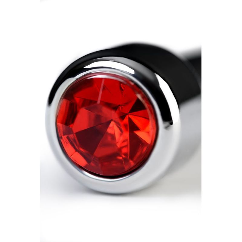 Silver Metal Urethral Plug w Ruby Rhinestone is suitable both for stimulating the urethra and for decorating the penis.