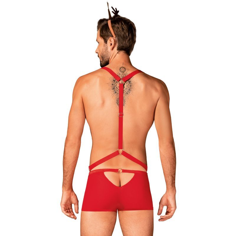 The playful Mr Reindeer is in the mood for some fun. The spicy red harness and tempting boxer shorts are very sexy and ready for mischief in the bedroom.