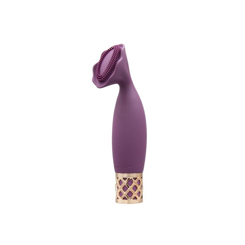 Pillow Talk® Secrets’ petite clitoral vibrator invites you to immerse yourself in a world of Passion! The ultra-soft bristles on the flower-shaped silicone head give you a stimulating and satisfying feeling. Each little nub carries the powerful vibrations from the PowerBullet motor right to your most sensitive area for a ticking