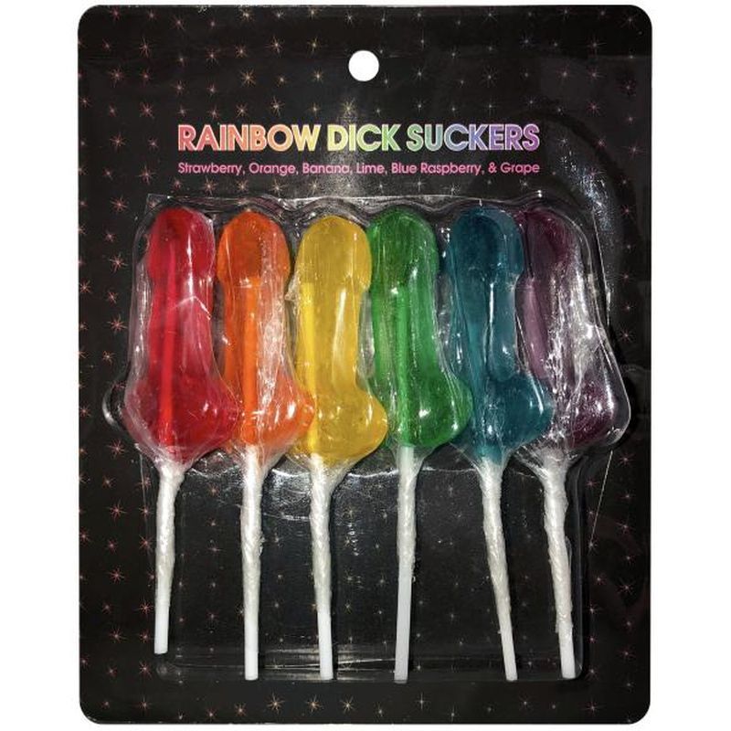 <p>Suck the rainbow with this rainbow set of dick shaped suckers.</p>