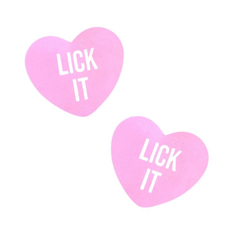 <p> Lick it Love Heart Pasties. </p>