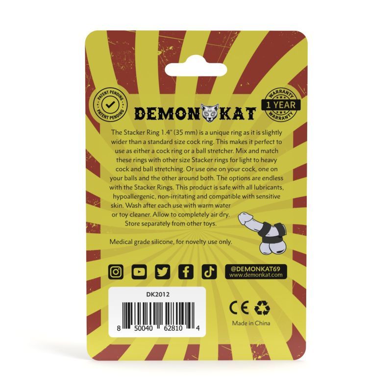 The Stacker Ring 1.4” (35mm) is a unique ring as it is slightly wider than a standard size cock ring. This makes it perfect to use as either a cock ring or a ball stretcher. Mix and match these rings with other size Stacker rings for light to heavy cock and ball stretching. Or use one on your cock