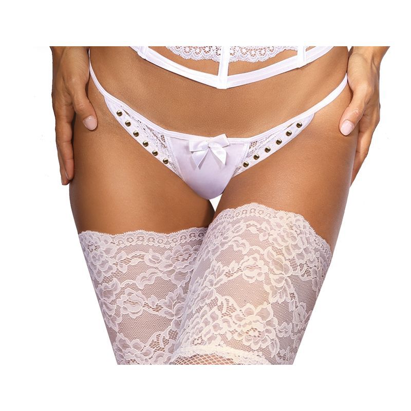 Seductive and irresistable white G-String with super soft microfiber front