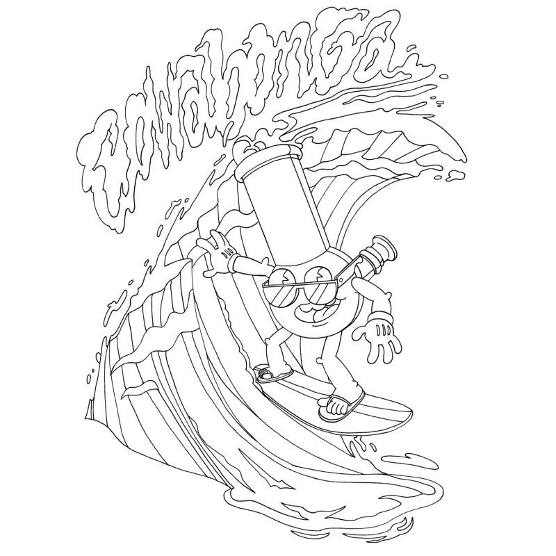 Adult Colouring Book that makes a great gift or entertaining activity for anyone who partokes in smoking weed. It’s highly fun! This Adult Colouring Book has got 24 fun pages featuring 24 fun original illustrations in the theme of getting blizzy-blizzy-blazed. Colour it in with crayons or colored pencils or markers!