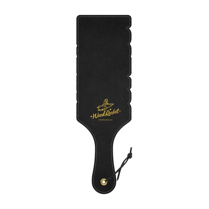 This “Fuck You” paddle is just the right mixture of high class and naughty fun! Featuring a striking black and gold cut-out design and textured polyurethane surface for fetishy fun in the bedroom or anywhere spanking is permitted!