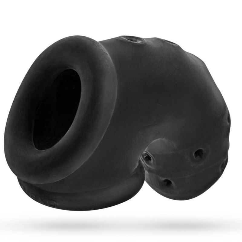 Introducing the newest addition to our best-selling AIR offering...AIRLOCK. AIRLOCK is a super blubbery soft cage that’s lightweight and ventilated. A built-in sling at the base creates a snug grip and keeps AIRLOCK in place. Holes throughout the shaft and at the tip double as drainage holes or to fit electrocontacts. Bright colour combinations and eye-catching design stand out and grab attention in your current offering. The soft material and affordable price point make this cage great for newbies looking to experiment with chastity.