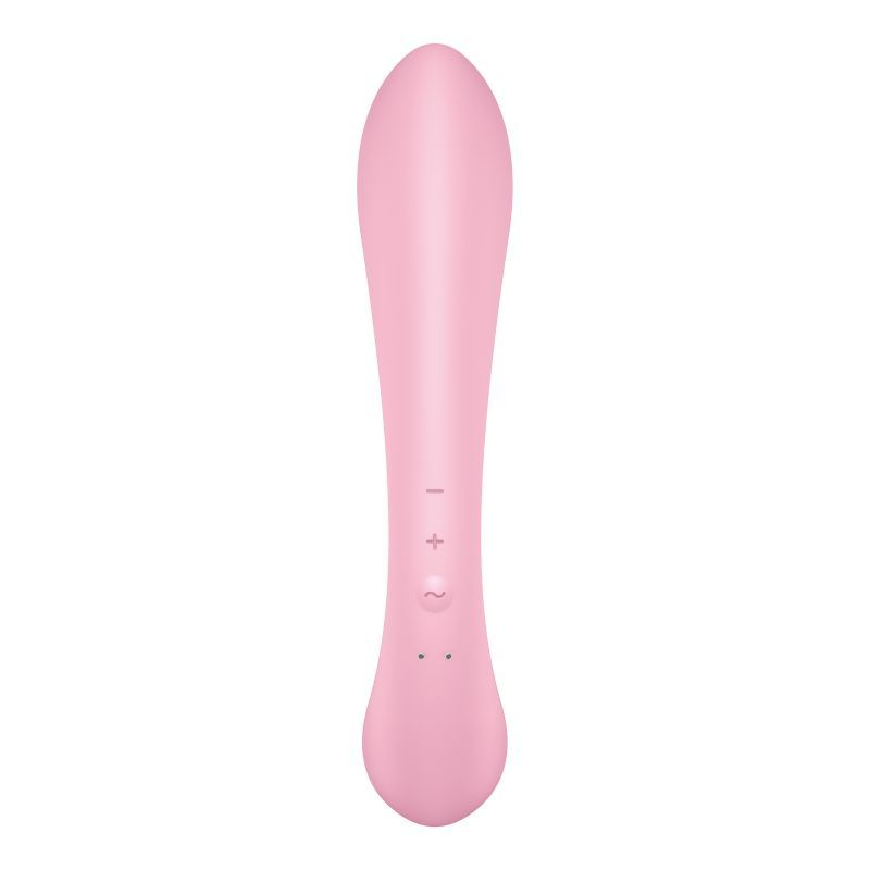 The Satisfyer Triple Oh made of silicone combines double stimulation of your hot spots with sensual full body massages: Each function can be controlled separately. 3 motors ensure full power.
