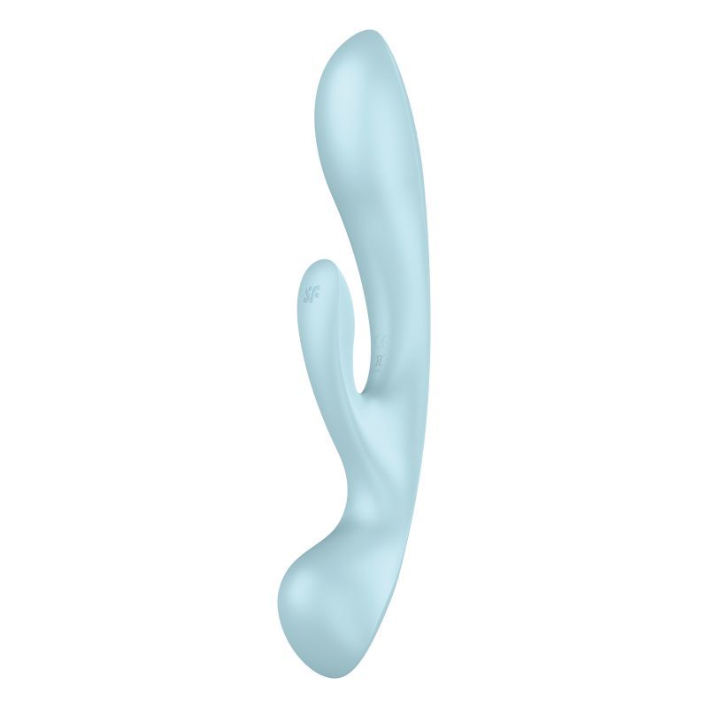 We can't say whether the massager or the rabbit vibrator came first. But what we do know: The Satisfyer Triple Oh will give you endless joy and orgasmic flights of fancy! The vibrator scores visually with its curvy and sporty design and has 3 internal power motors. The rabbit vibrator stimulates your G-spot and clitoris at the same time. The massage function can be enjoyed all over the body