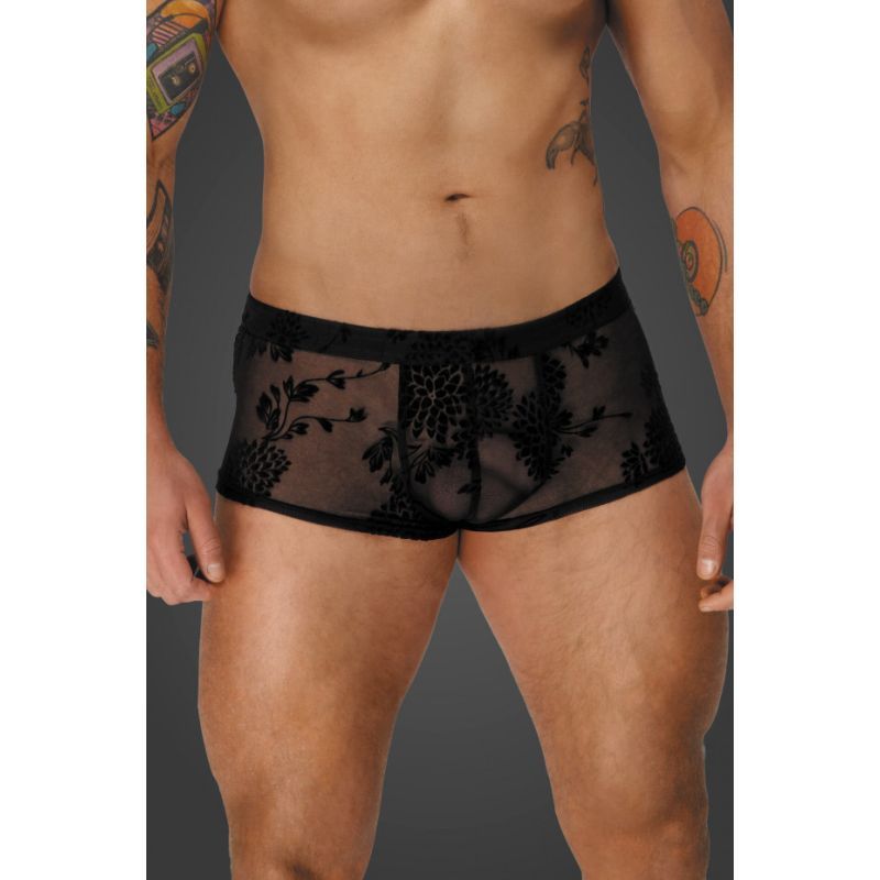 Men's flock embroidery booty shorts