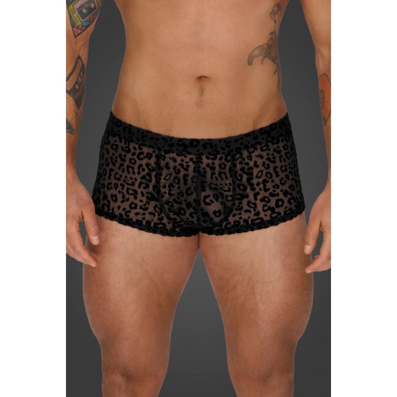 Leopard flock booty shorts for men. When you want to walk on the wild side and show some skin