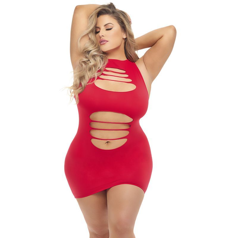 This slash and dash mini dress has all the slits where you need to bare. The sexy back design makes it irresistibly hot. The dress is talking as you are walking on the red carpet.