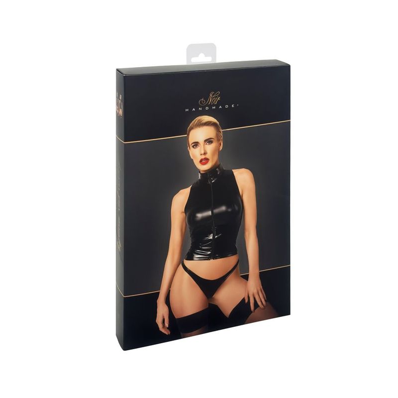 Boost your inner confidence and allure with our sleek and sexy sleeveless top from the projectFETISH collection. Crafted from high-quality Powerwetlook fabric