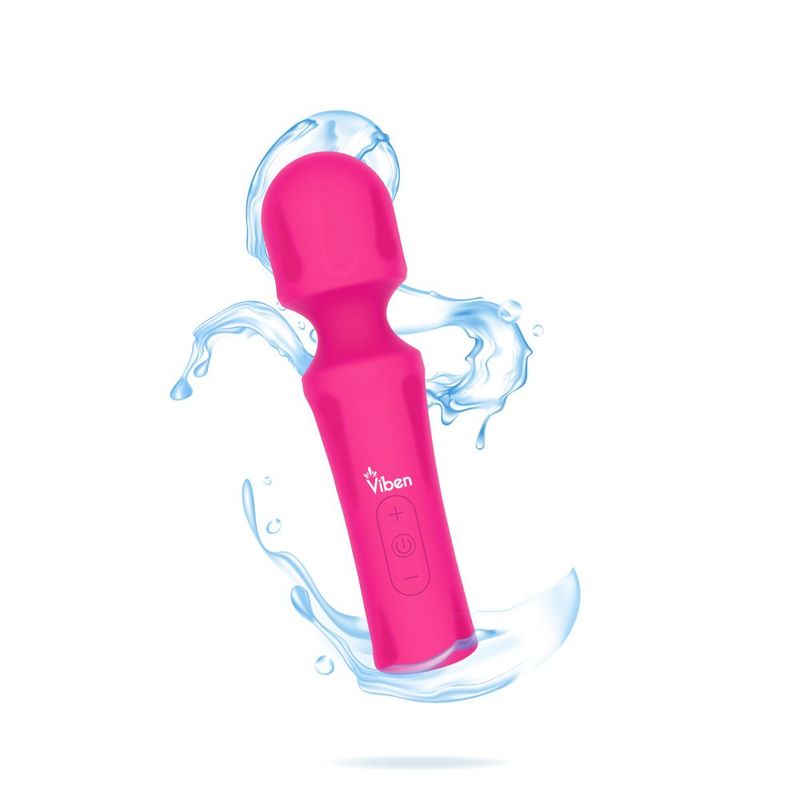 Powerful wand massager with 5 mighty speeds and 15 full-bodied vibration patterns. This Mighty Muse is a mind-altering personal vibe made of silky smooth silicone. Its ergonomic handle and flexible bulb shaped head makes this monumental mini the perfect travel buddy. Easy to use push button control