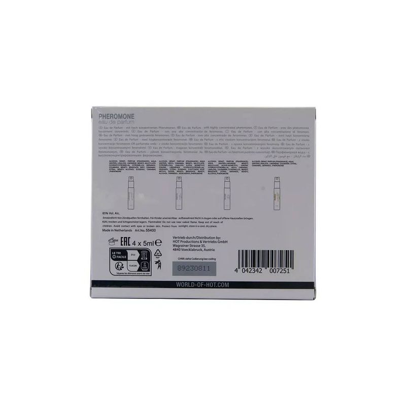 This set features four 5ml bottles of our top-selling pheromone-infused scents: London