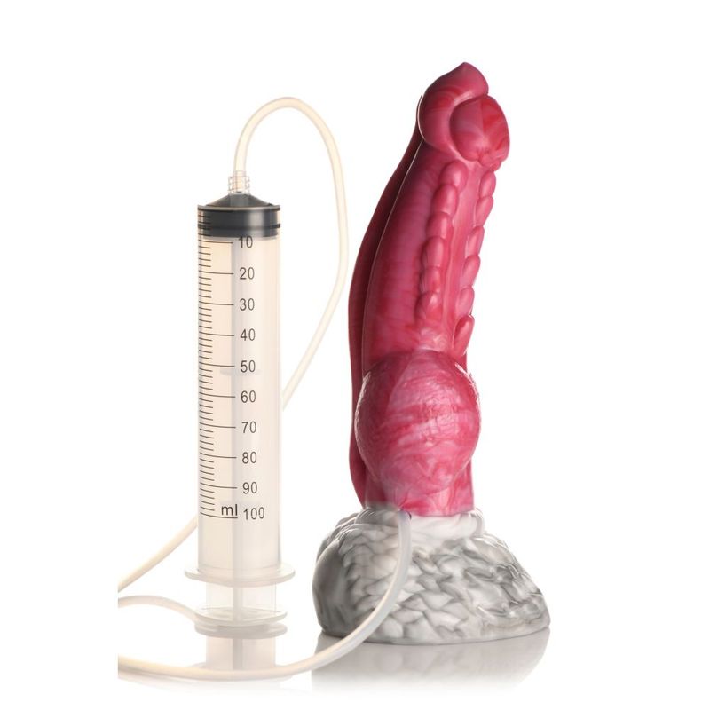 Resurrector Phoenix dildo! This thick pheonix dong has a red shaft and white base. The tapered tip of the head makes insertion easy. The ropey muscles and rows of bumps and beads