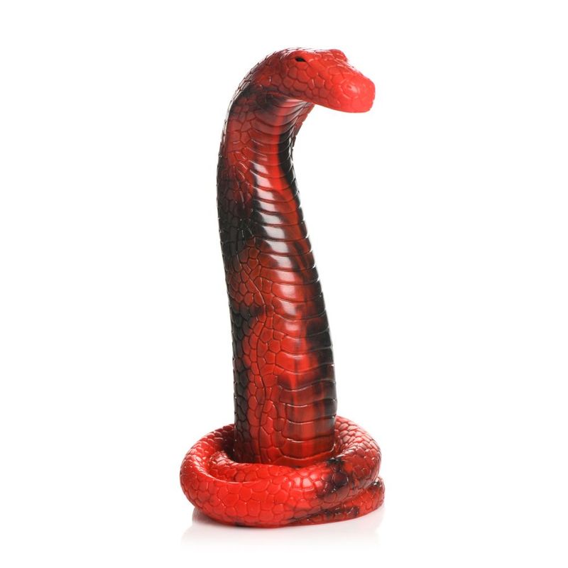 round nose makes insertion easy. It has a vibrant red and black body with textured scales that go all the way to the coiled base! Firm and flexible