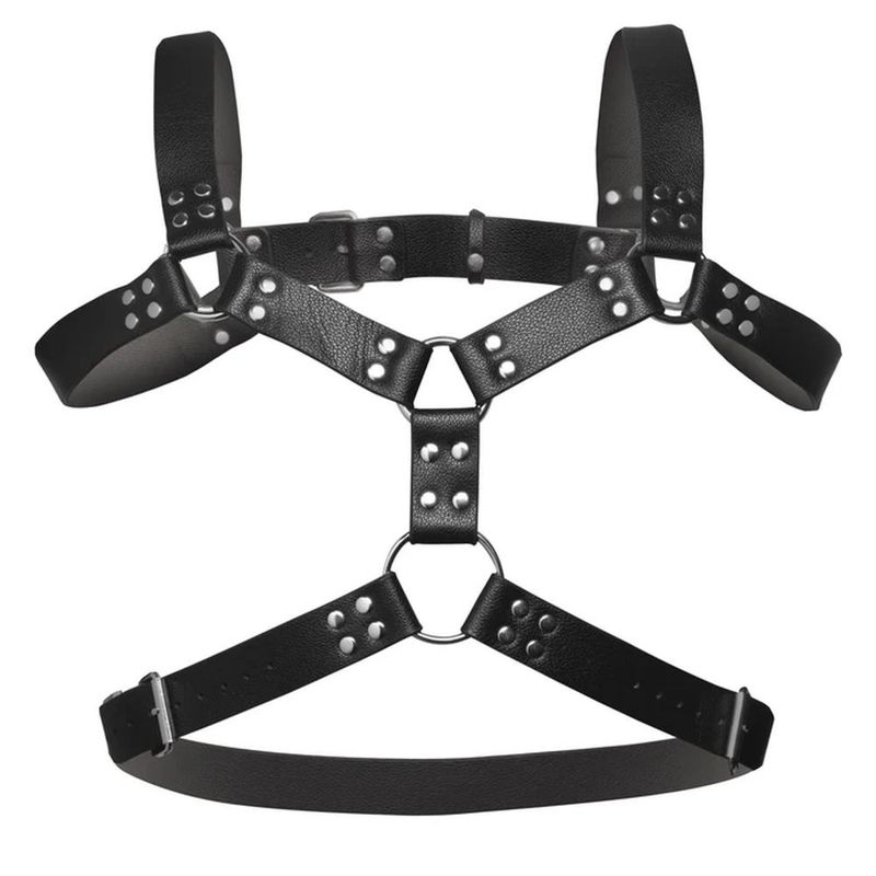 Discover the ultimate combination of style and function with our adjustable O-Ring Chest Harness. Crafted from durable vegan leather