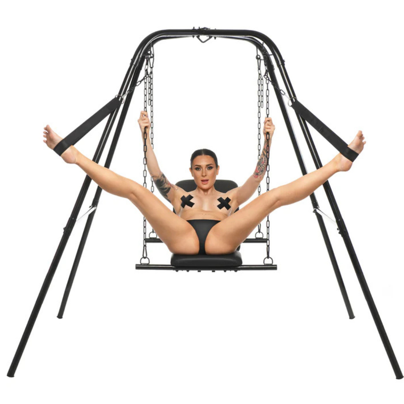 find yourself securely above the ground on this chair sling suspended from a durable