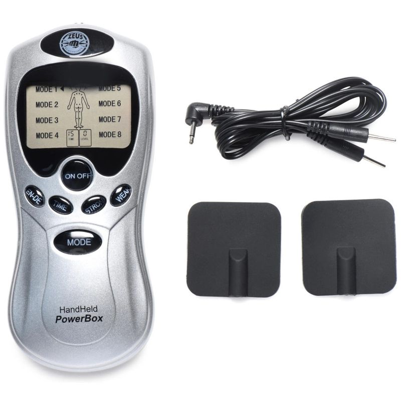The Zeus Handheld Power Box is a great entry-level unit for those exploring the pleasures of e-stim. Portable and simple to operate