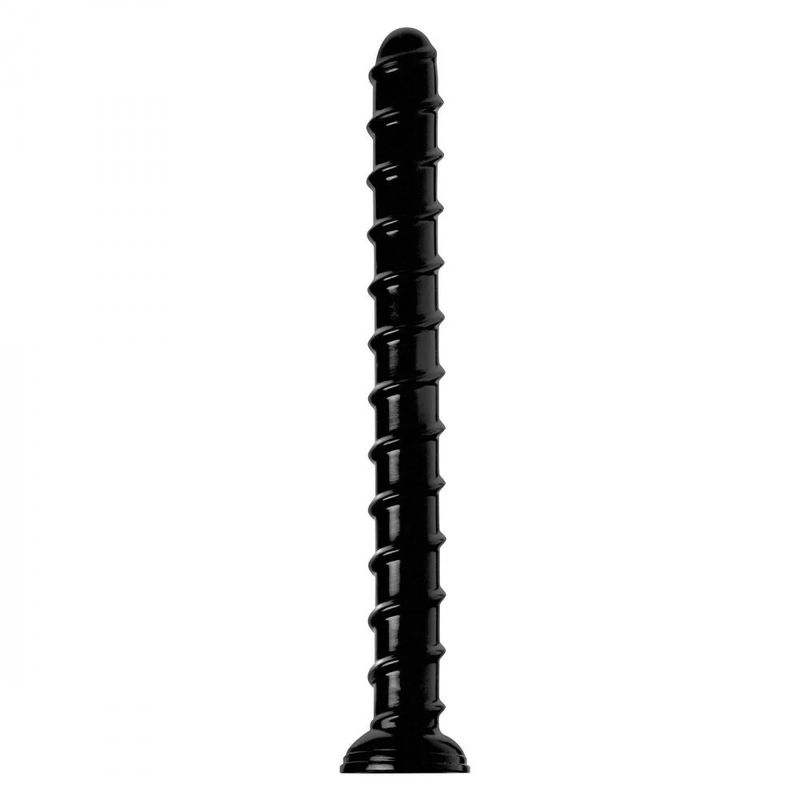 but flexible dildo has a swirled ridge that runs up its length to give you even more sensation as you feed it into your hole. How much of this girthy length can you fit inside you? </span></p>