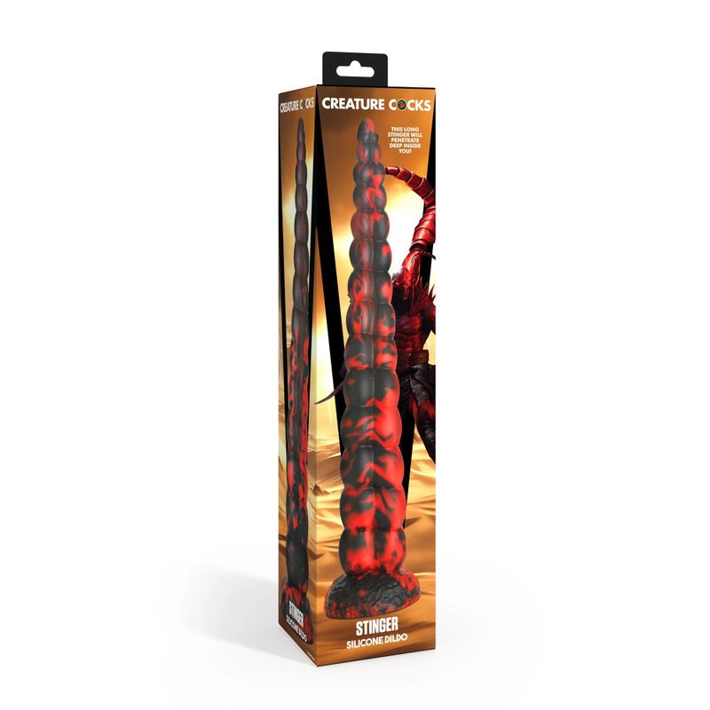 Unleash your inner fantasies with the Stinger Silicone Dildo. Stretching nearly 14 inches in length