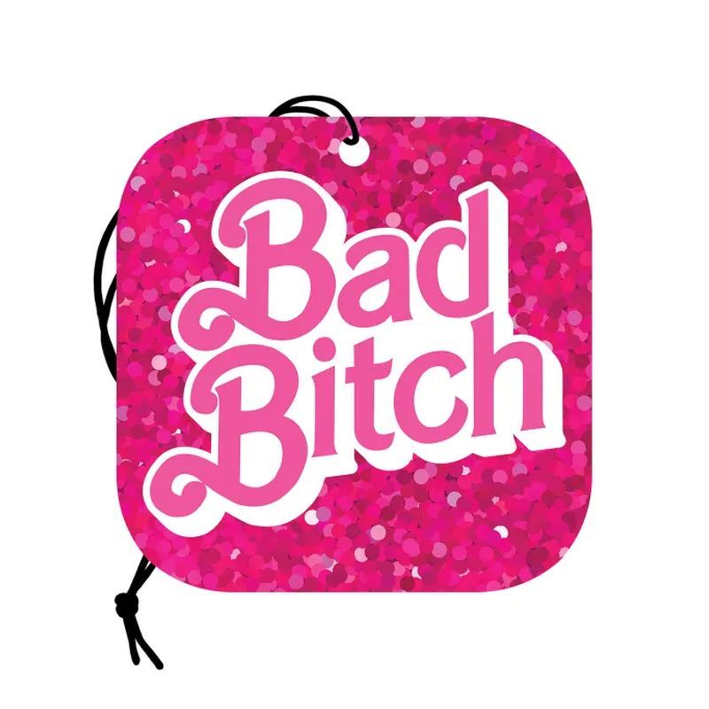 <p><span>Smell ya later with this “Bad Bitch” Barbie-inspired cardboard paper Air Freshener! Featuring a Fresh Strawberry Scent. Comes complete with a hanging string. Hang it in your car