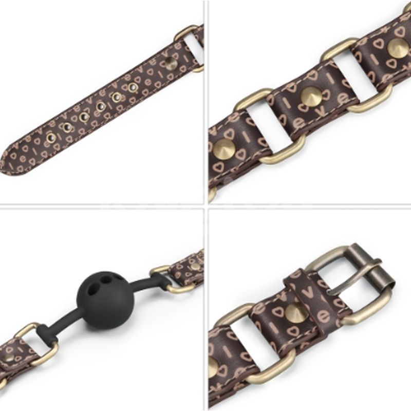 Immerse yourself in a blend of luxury and edge with the Rebellion Reign Ball Gag. Crafted from premium brown PU leather