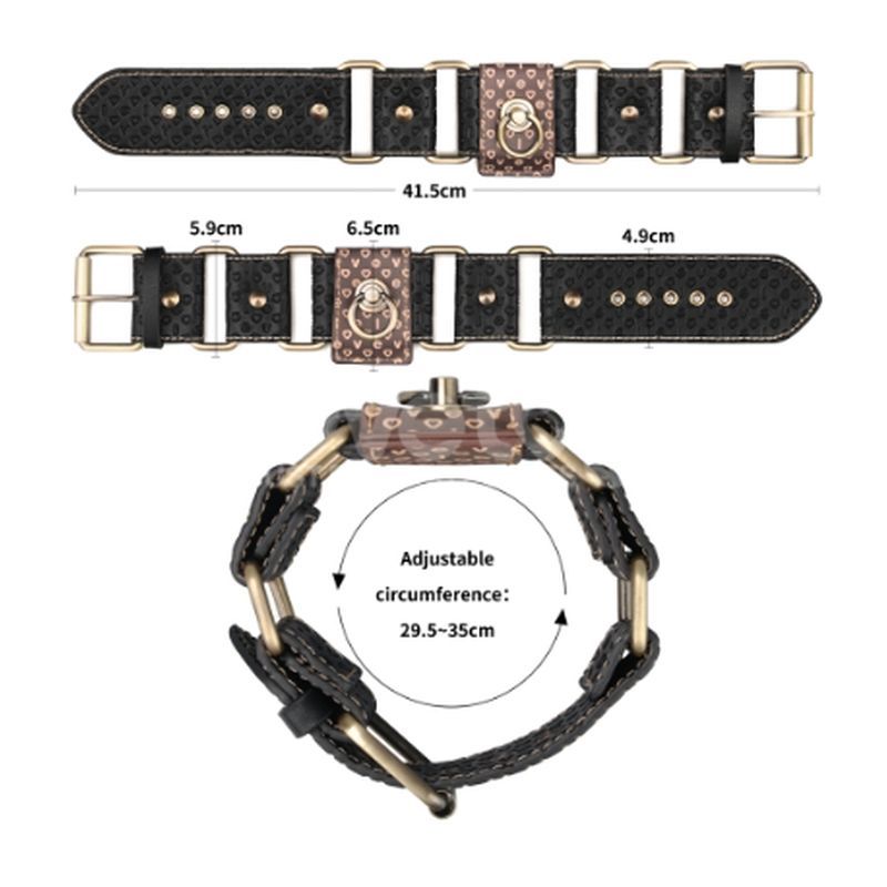 Elevate your bondage play with the bold and striking Rebellion Reign Hogtie Set. Featuring vintage-style bronze spikes